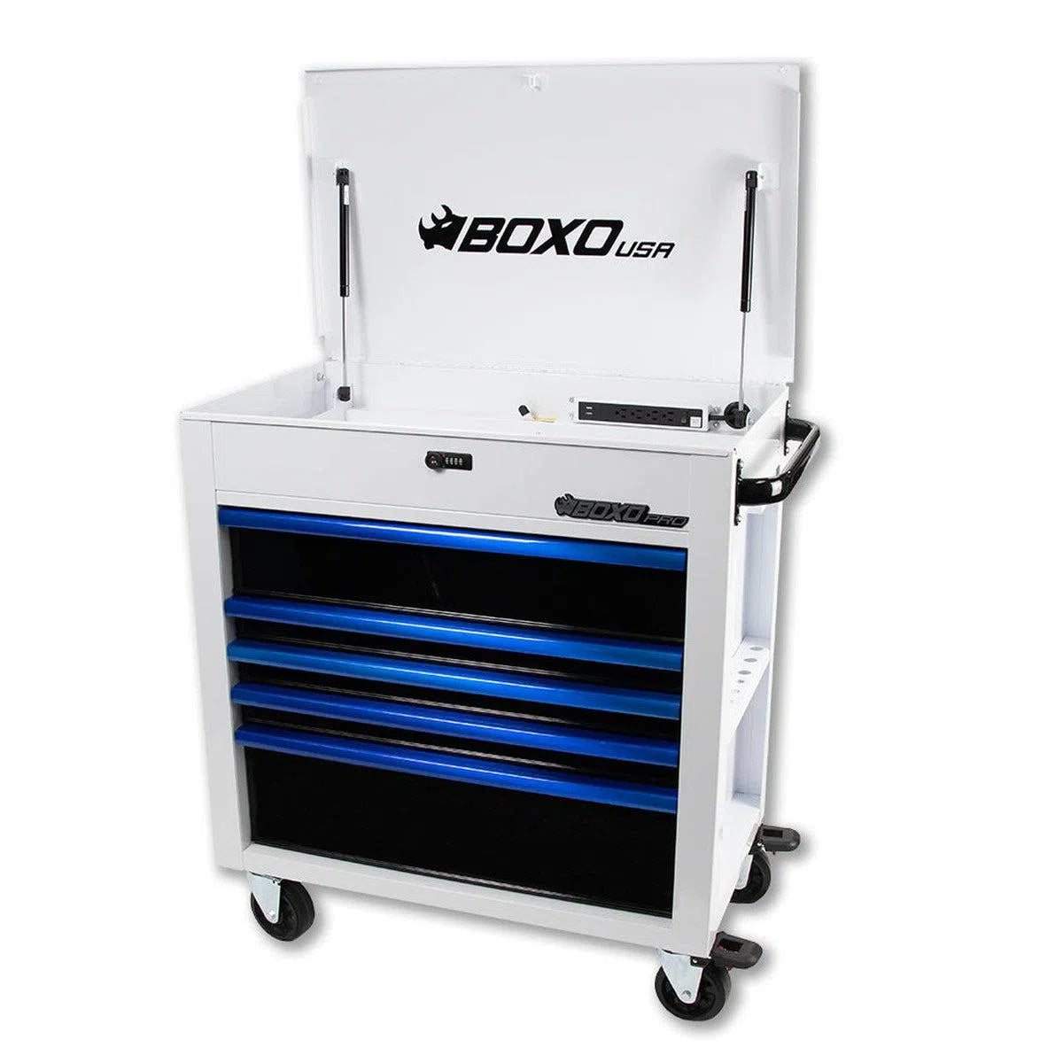 Happybuyes Pro Series | 35" 5-Drawer Flip-Top Service Cart Tool Box UAS341051L-W-B