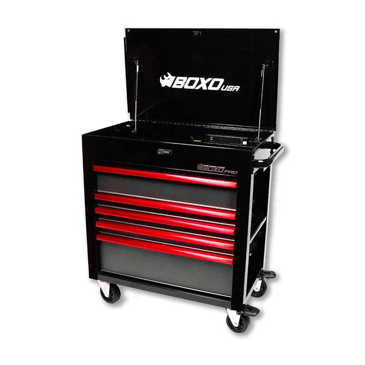 Happybuyes Pro Series | 35" 5-Drawer Flip-Top Service Cart Tool Box UAS341051L-BK-R