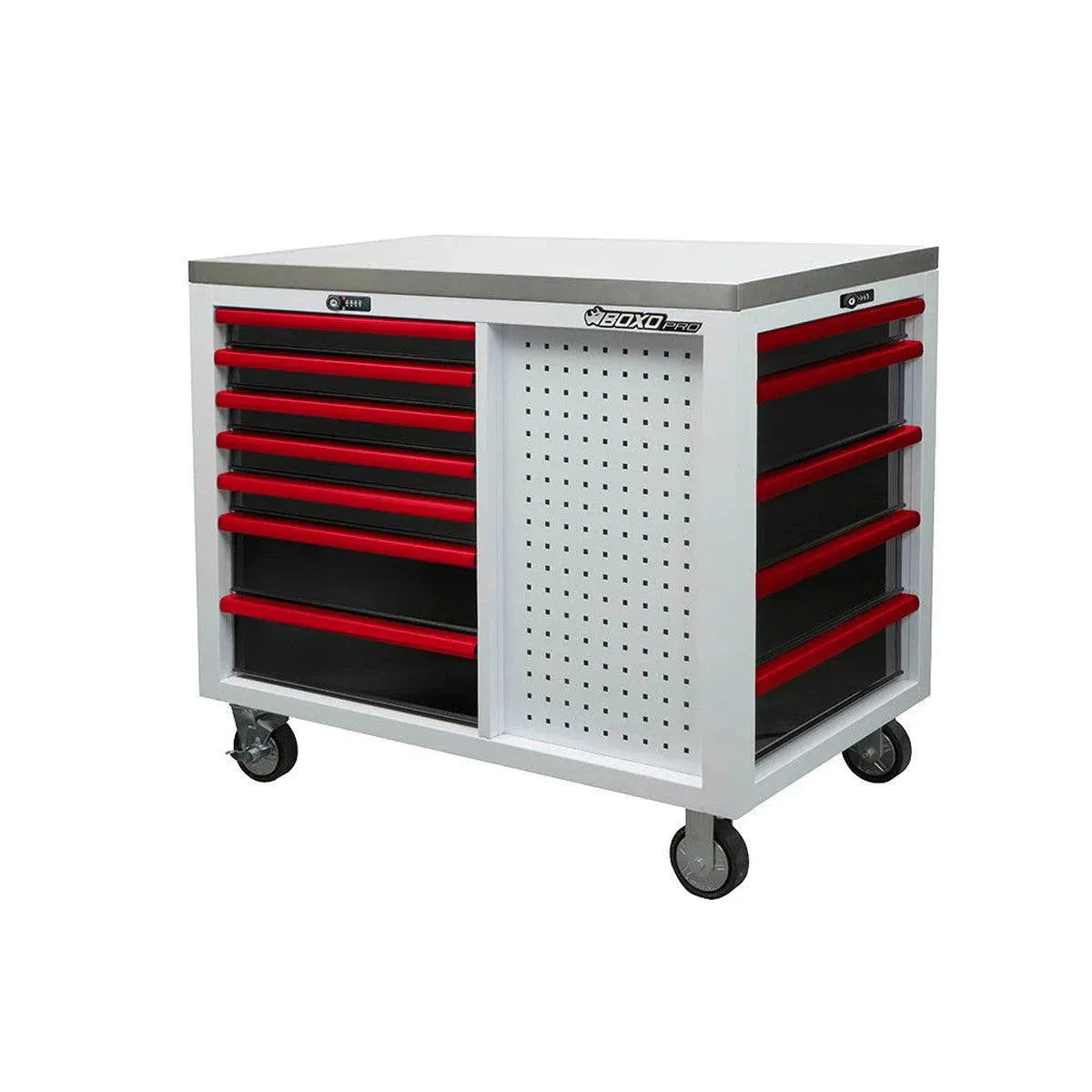 Happybuyes Pro Series | 45” 12-Drawer Workstation Tool Box UAT451121L-W-R