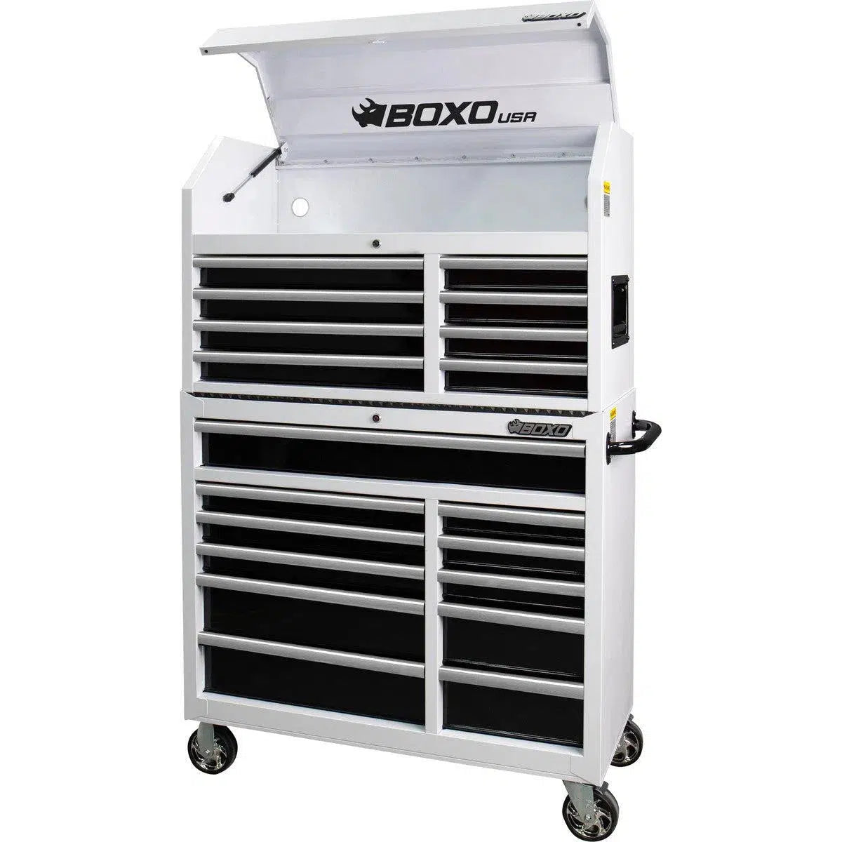 Happybuyes Tech Series | Loaded 41" 19-Drawer Rolling Tool Box | White 41TBM-W