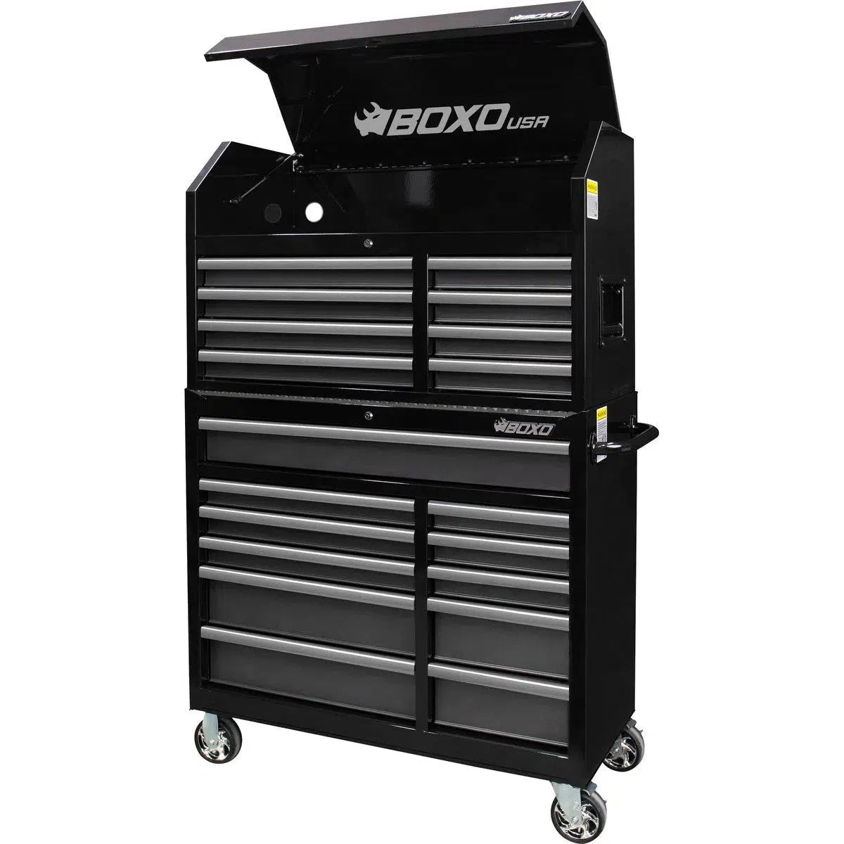 Happybuyes Tech Series | Loaded 41" 19-Drawer Rolling Tool Box | Black 41TBM-BK