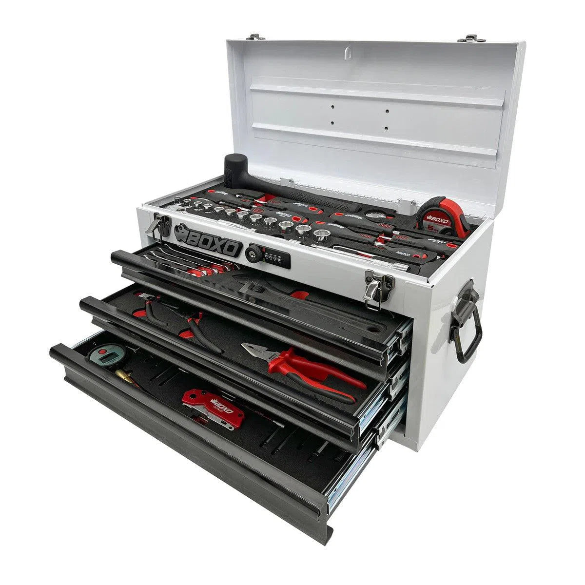 Happybuyes KartBox | 69-Piece Metric Karting 3-Drawer Hand Carry Tool Box GOKARTBX1-W