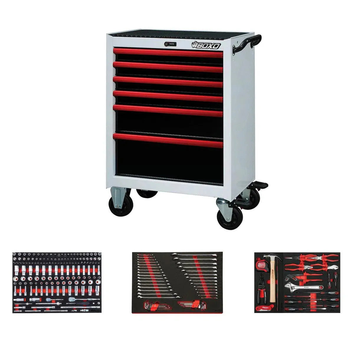 Happybuyes Pro Series | Loaded 26" 6-Drawer Rolling Tool Box 26BM-W