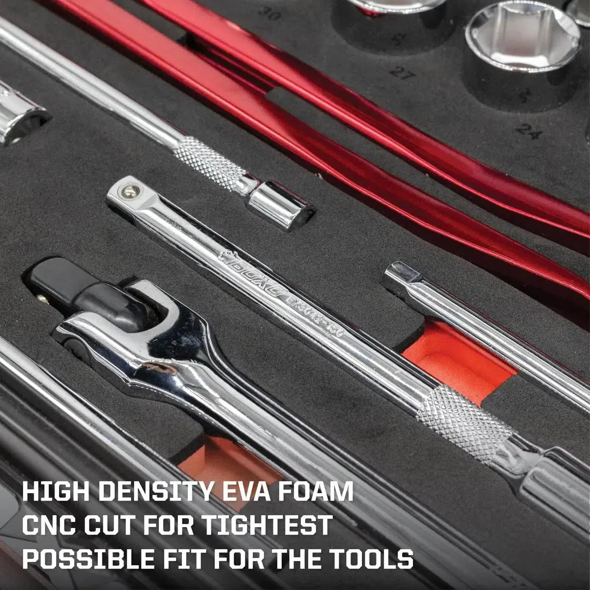 Happybuyes MotoBox | 103-Piece Metric Motorcycle Tool Set with 5-Drawer Hand Carry Tool Box MOTOBX5-BK
