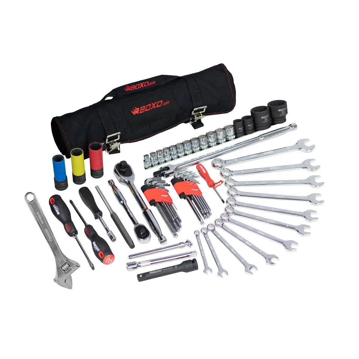 Happybuyes Off-Road Bag Combo | 108-Piece Off-Road Tool Bag and SAE Tool Roll PA916WSAE