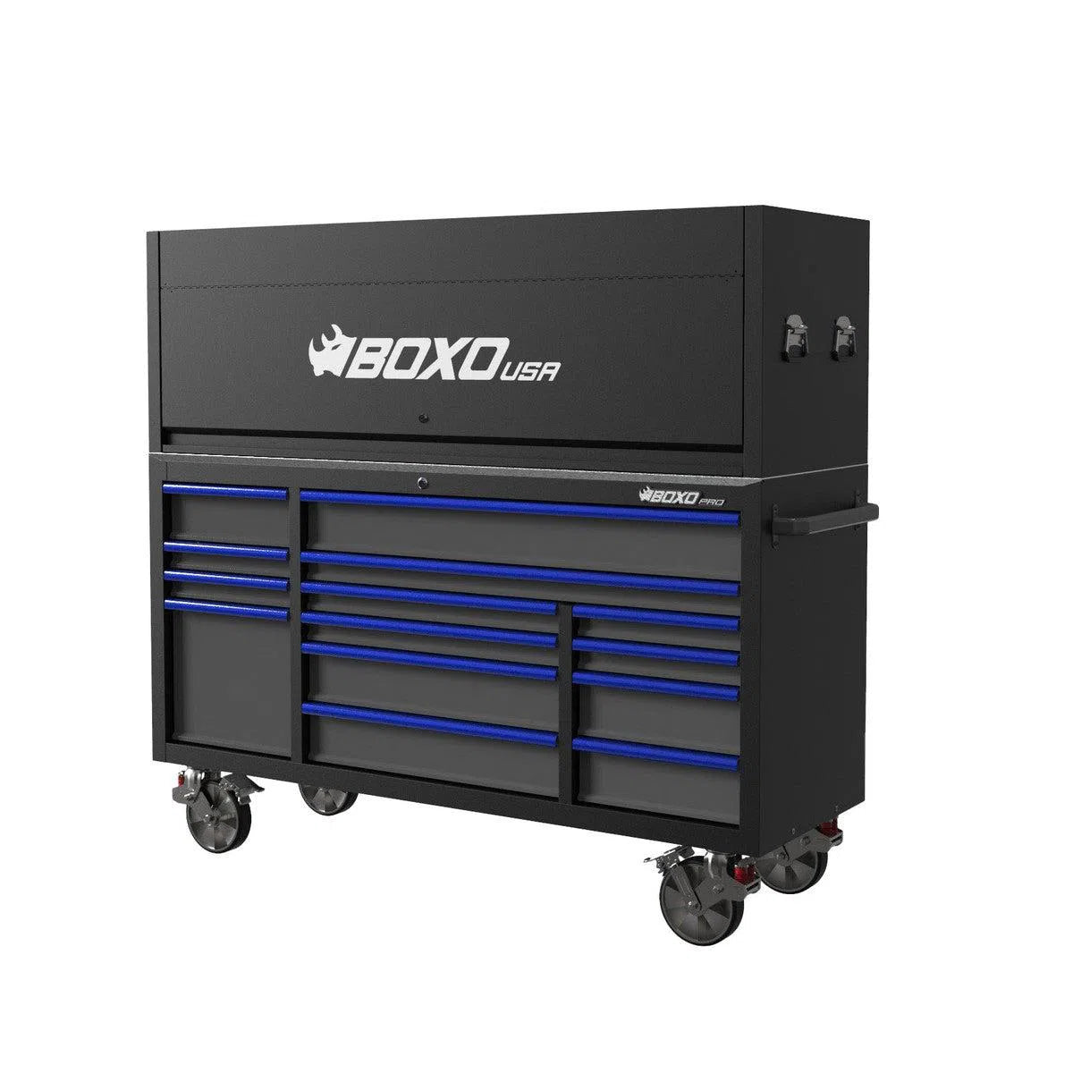 Happybuyes Pro Series | 72" 14-Drawer Garage Top Rolling Tool Box | Black 72TB-BK-R