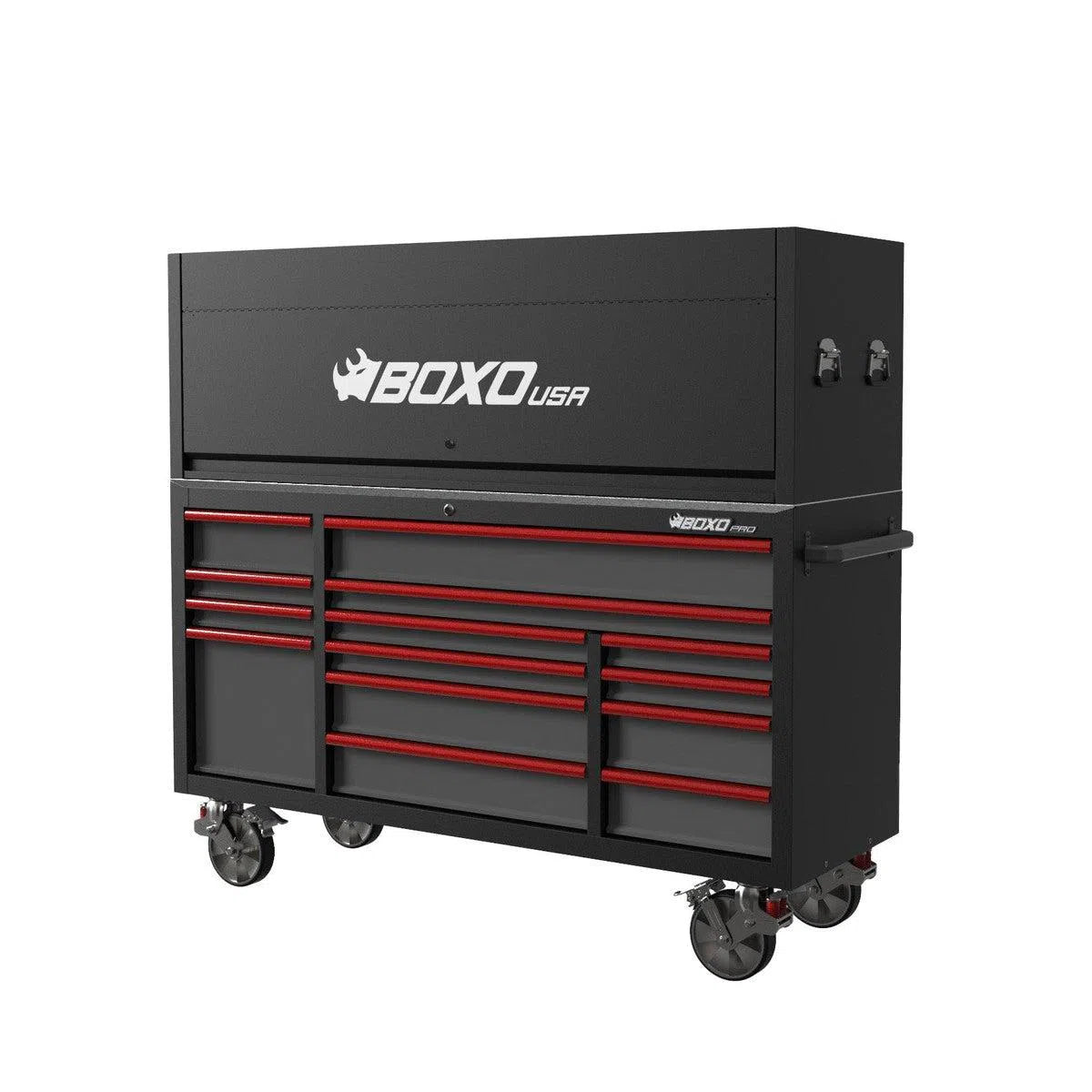 Happybuyes Pro Series | 72" 14-Drawer Garage Top Rolling Tool Box | Black 72TB-BK-R