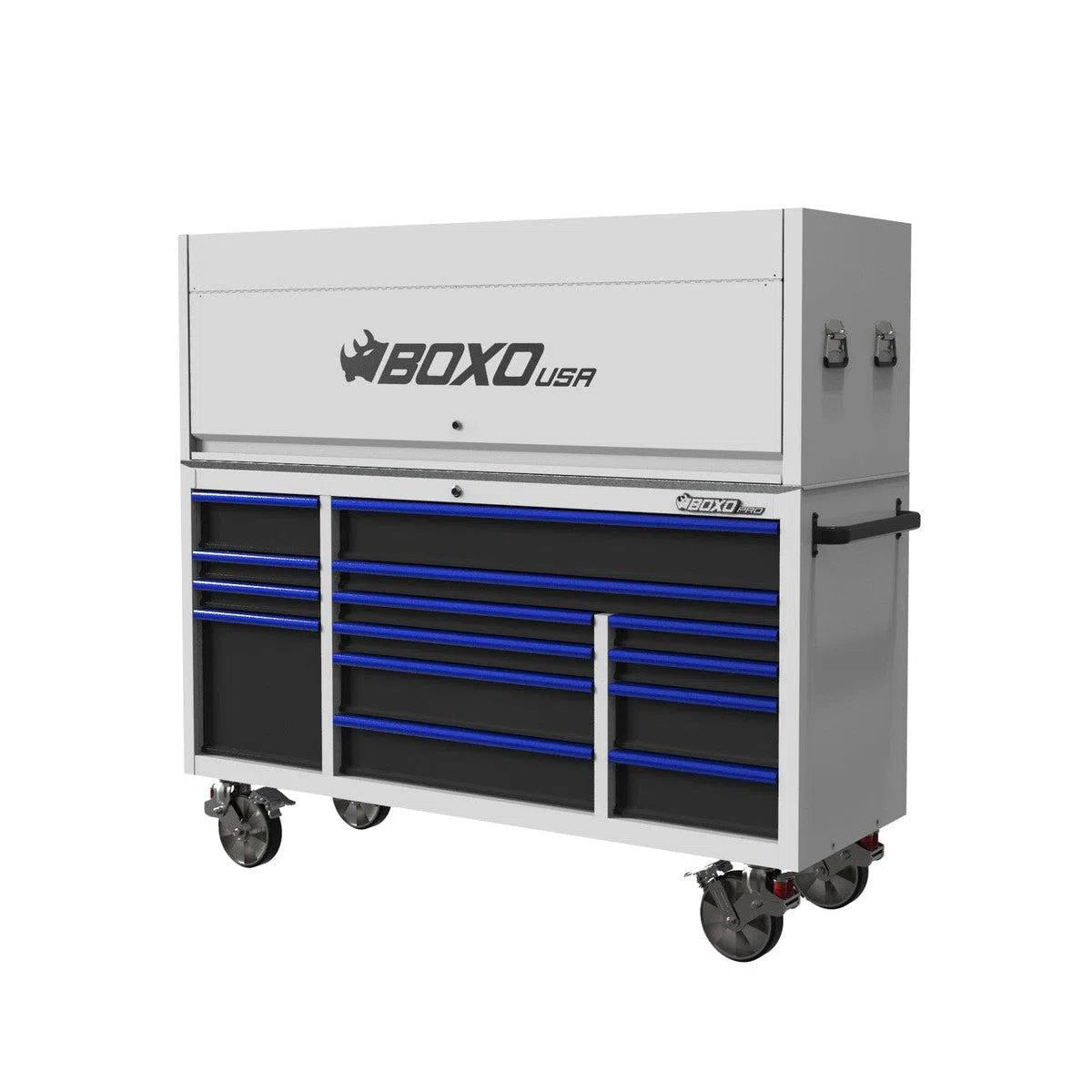 Happybuyes Pro Series | 72" 14-Drawer Garage Top Rolling Tool Box | White 72TB-W-R