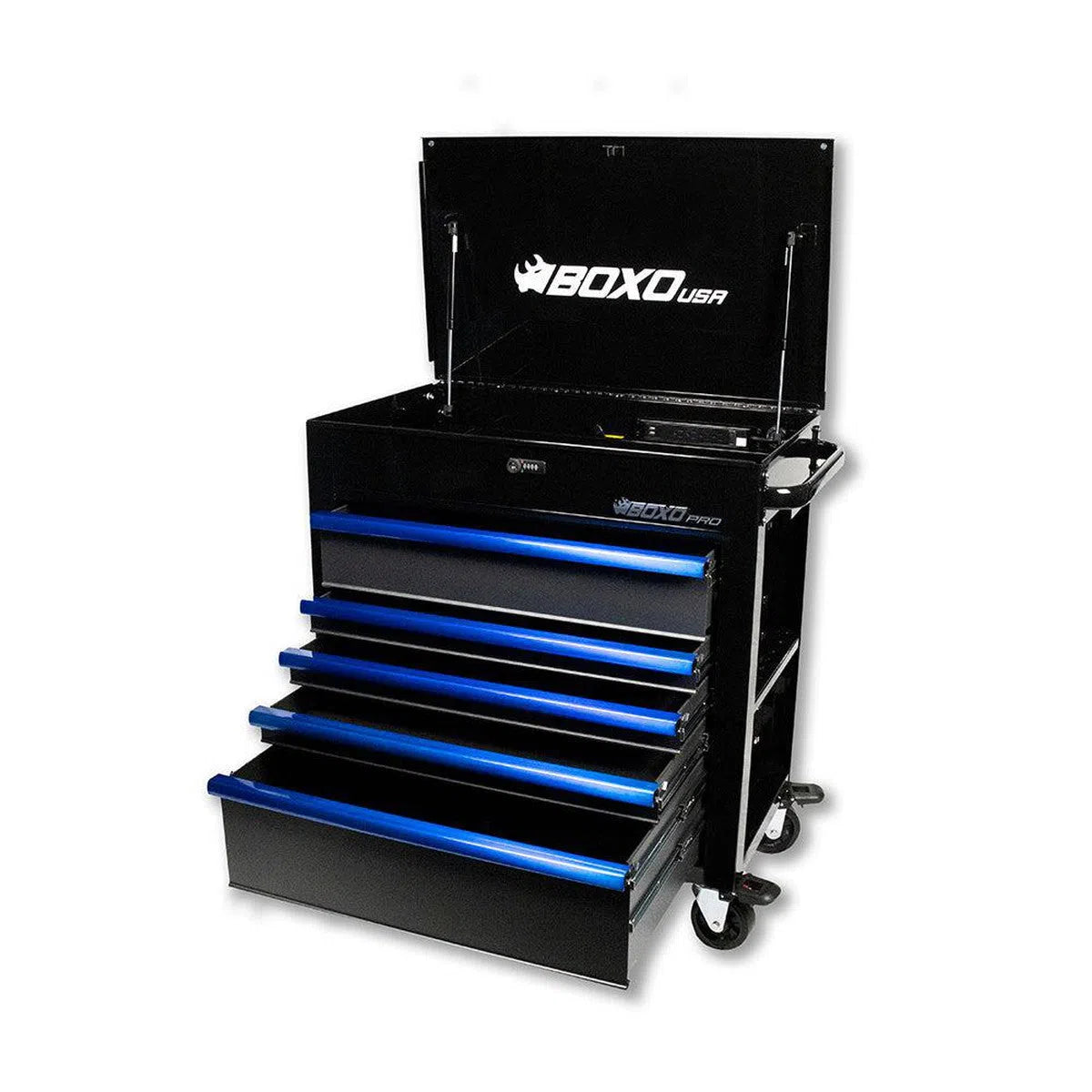 Happybuyes Pro Series | Loaded 35" 5-Drawer Flip-Top Service Cart Tool Box 35FBM-BK-R
