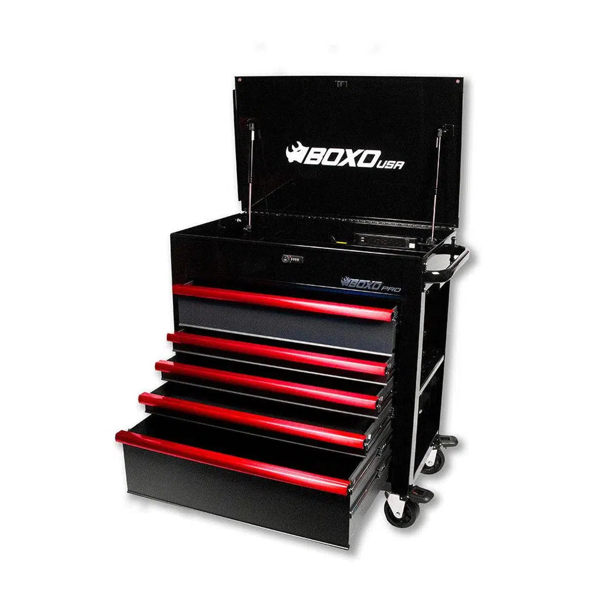 Happybuyes Pro Series | 35" 5-Drawer Flip-Top Service Cart Tool Box UAS341051L-BK-R
