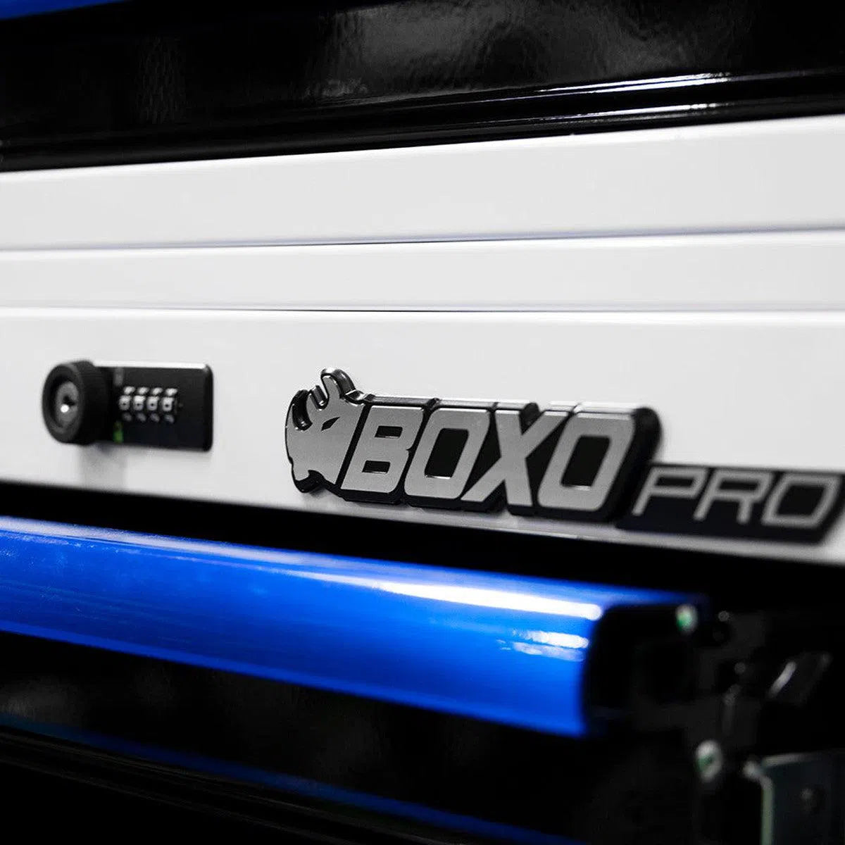 Happybuyes Pro Series | Loaded 26" 11-Drawer Rolling Tool Box | White and Blue 26TBM-W-B1