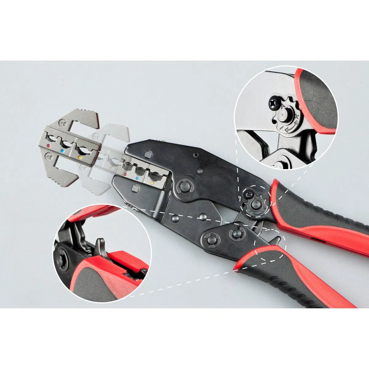 Happybuyes 7-Piece Interchangeable Head Wire Crimper Kit VVD022