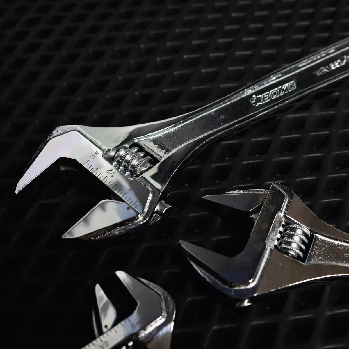 Happybuyes 3-Piece Adjustable Chrome Wrench Set | 2/9 Drawer EVA Foam BX870-R